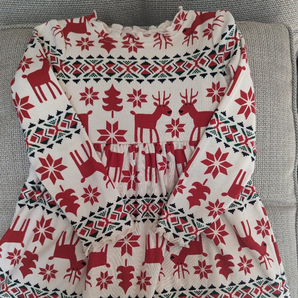 Hanna Andersson Holiday Print Rib Dress
